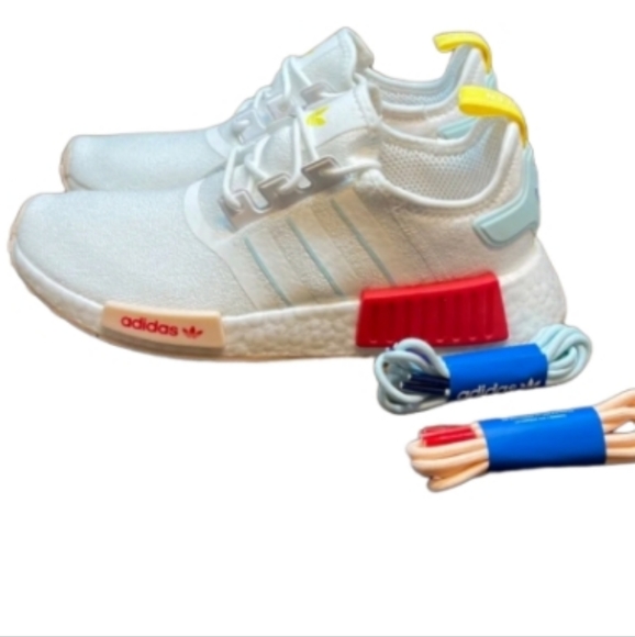 Adidas NMB R1 Womens Sneakers  Orginal White Rose Pink Teal  Limited Edition - Picture 1 of 12